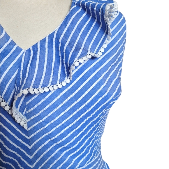 Julia Jordan Blue/White Striped Dress Size 14 - Picture 4 of 7